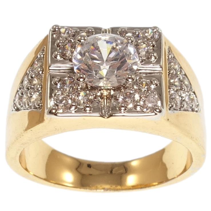 Перстень Xuping Позолота 18K+Родій Інкрустація цирконієм фото №7 Перстень Xuping Позолота 18K+Родій Інкрустація цирконієм фото №7