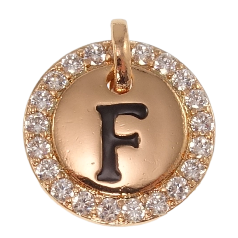 Кулон Xuping Позолота РО Буква F для цепочки до 3мм фото №1