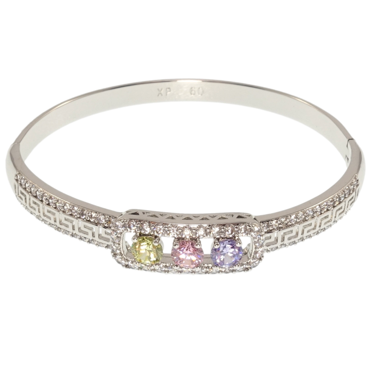 Браслет Xuping Родій Грецький орнамент з кольоровими фіанітами ø 6см фото №24
