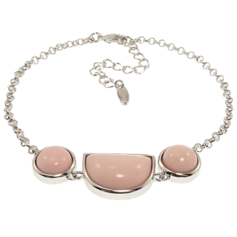 Браслет Xuping Родій Вставка три рожеві камені довжина з дод. ланцюжком 18,5-23,5см х 2мм фото №1
