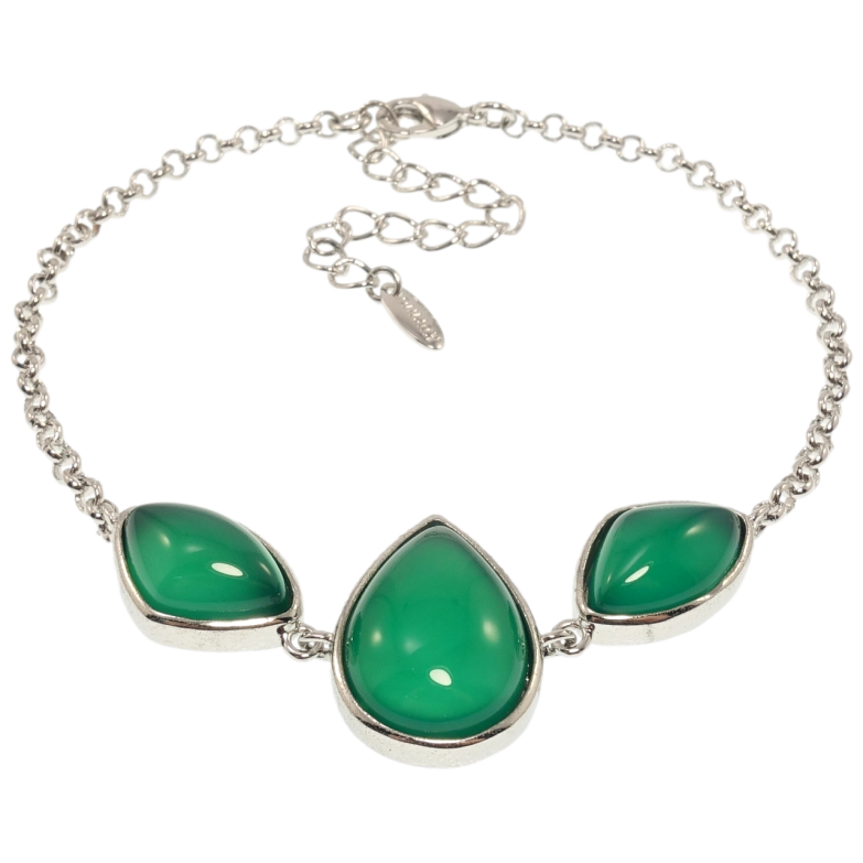 Браслет Xuping Родий Вставка три зеленых камня размер с доп.цепочкой 19-24см х 2мм фото №1 Браслет Xuping Родий Вставка три зеленых камня размер с доп.цепочкой 19-24см х 2мм фото №1