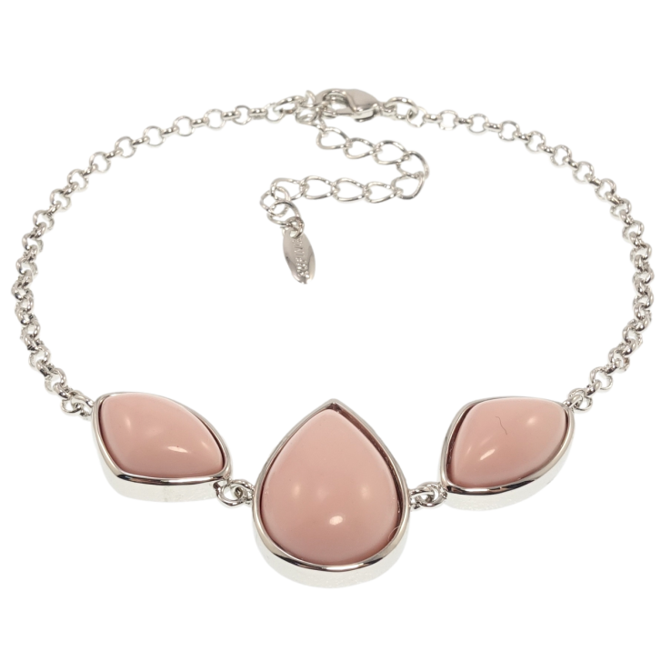 Браслет Xuping Родій Вставка три рожеві камені довжина з дод. ланцюжком 19-24см х 2мм фото №22