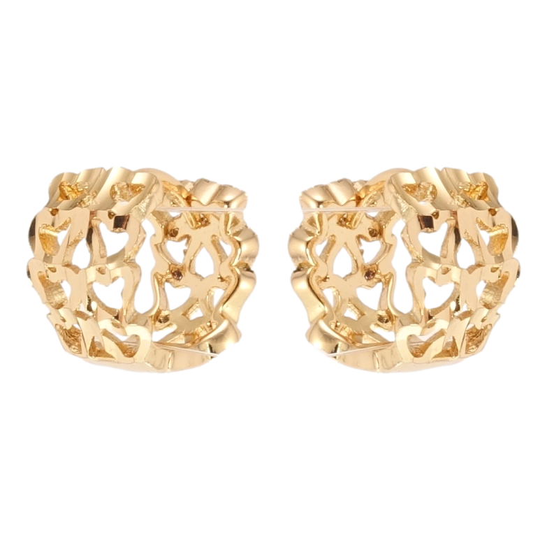 Серьги Xuping Позолота 18K колечки Орнамент сердечки фото №1