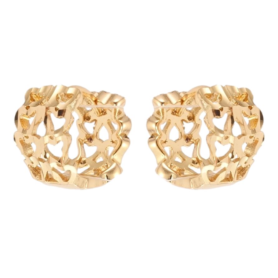 Сережки Xuping Позолота 18K колечка Орнамент серця фото №1 Сережки Xuping Позолота 18K колечка Орнамент серця фото №1