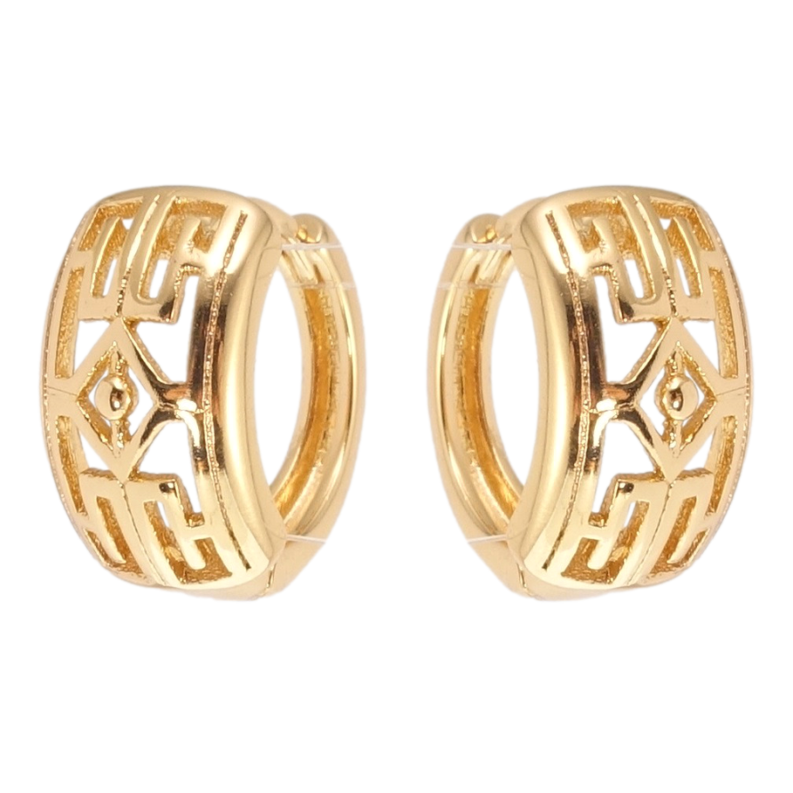 Сережки Xuping Позолота 18K колечка Різний орнамент фото №1
