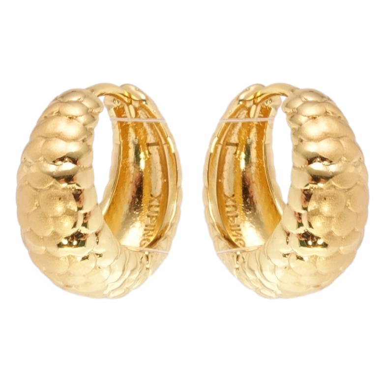 Серьги Xuping Позолота 18K колечки Чешуйчатый орнамент с напылением фото №2