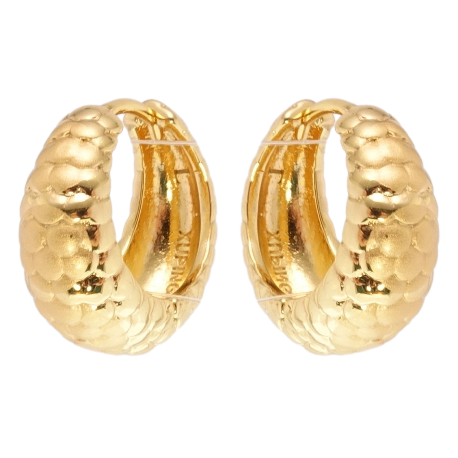 Серьги Xuping Позолота 18K колечки Чешуйчатый орнамент с напылением фото №1