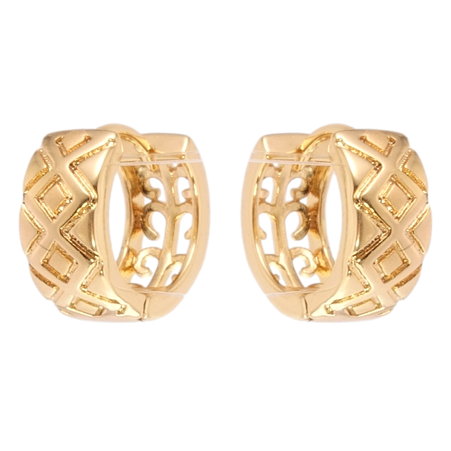 Сережки Xuping Позолота 18K колечка Декоративний ромбовий орнамент фото №1 Сережки Xuping Позолота 18K колечка Декоративний ромбовий орнамент фото №1