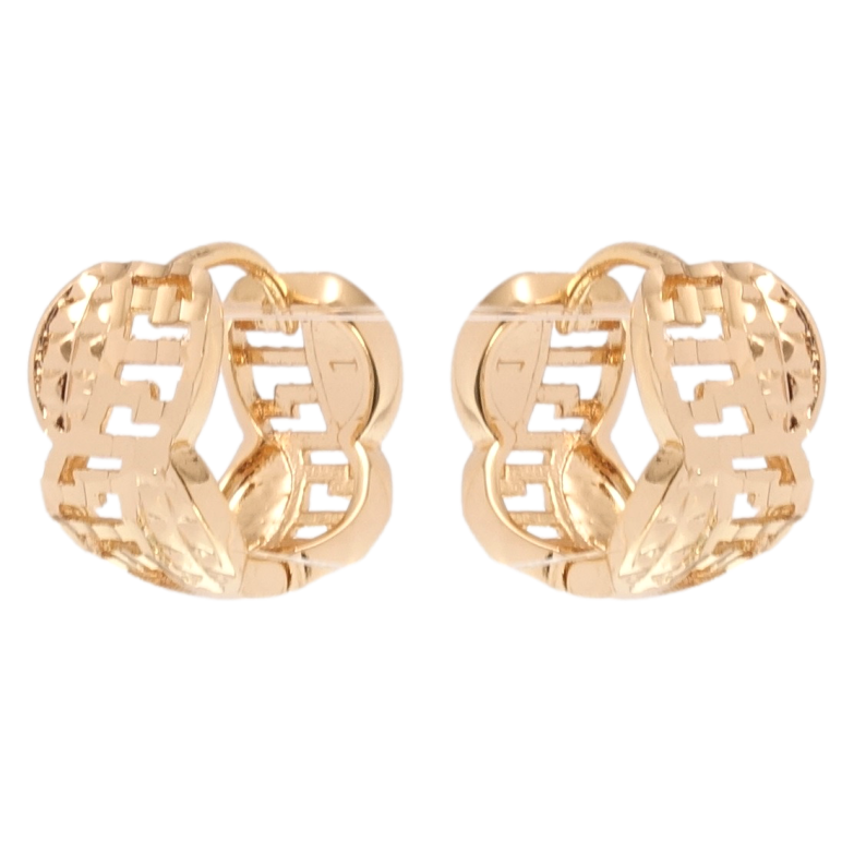 Серьги Xuping Позолота 18K колечки Декоративный резной орнамент фото №1