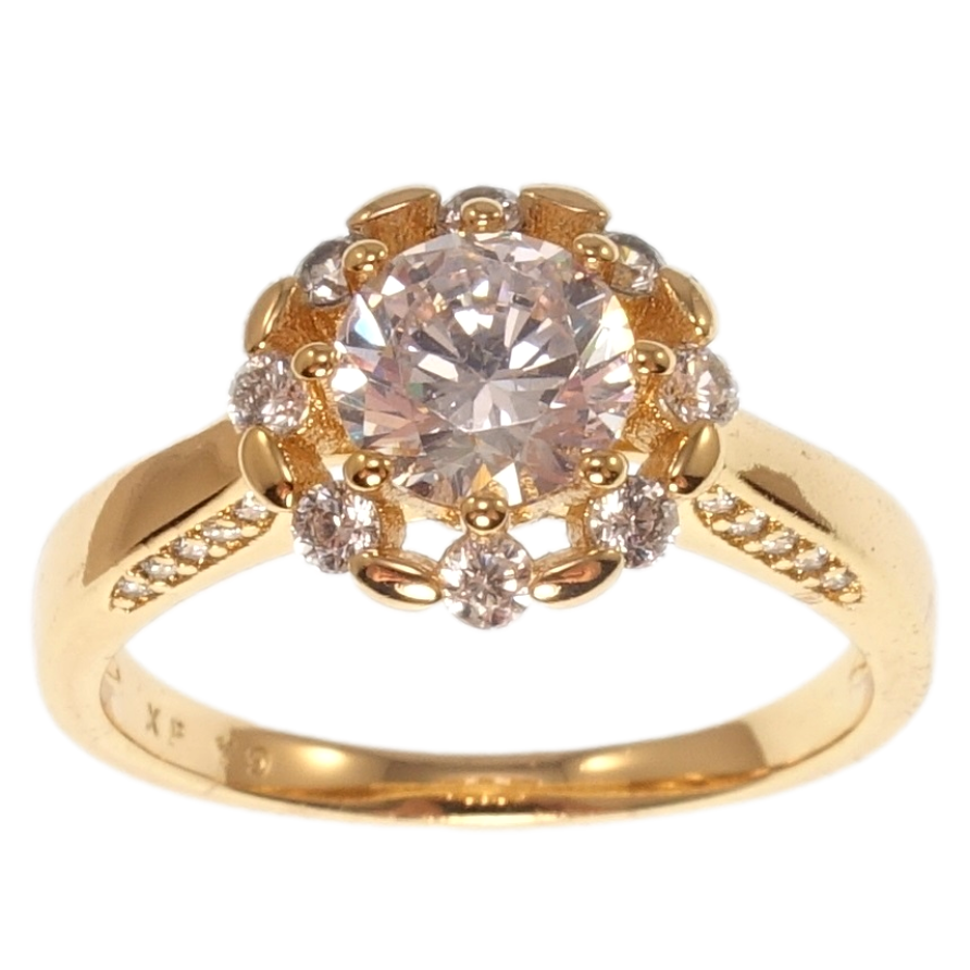 Каблучка Xuping Позолота 18K Кристальна квітка фото №1