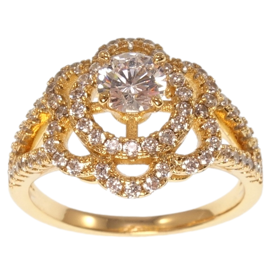 Каблучка Xuping Позолота 18K Квітка фото №1 Каблучка Xuping Позолота 18K Квітка фото №1