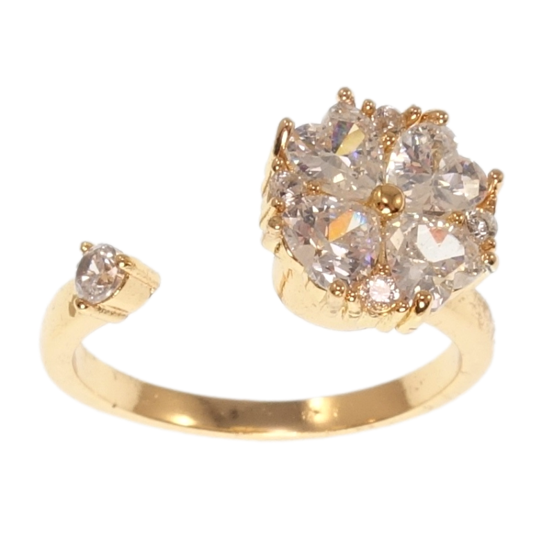 Кольцо Xuping Позолота 18K Вращающийся кристальный цветок фото №1