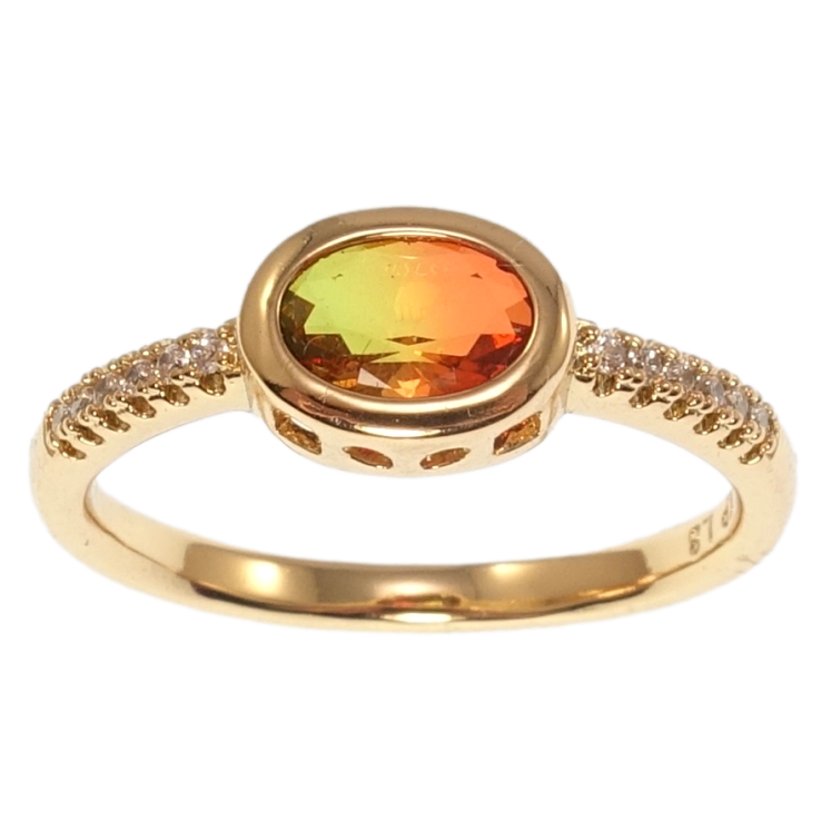 Каблучка Xuping Позолота 18K Зелено-червоний кристал фото №10 Каблучка Xuping Позолота 18K Зелено-червоний кристал фото №10