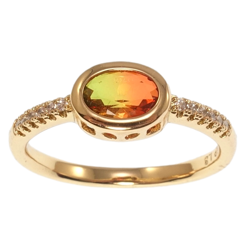 Кольцо Xuping Позолота 18K Зелено-красный кристалл фото №1 Кольцо Xuping Позолота 18K Зелено-красный кристалл фото №1