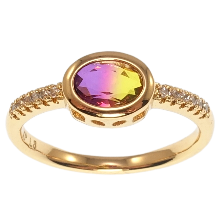 Каблучка Xuping Позолота 18K Бузово-жовтий кристал фото №20 Каблучка Xuping Позолота 18K Бузово-жовтий кристал фото №20