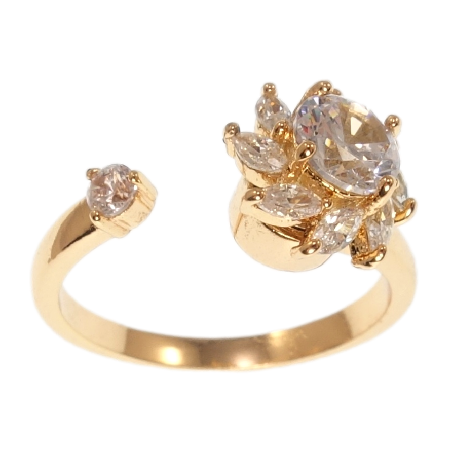 Кольцо Xuping Позолота 18K Вращающийся кристальный цветок фото №1 Кольцо Xuping Позолота 18K Вращающийся кристальный цветок фото №1