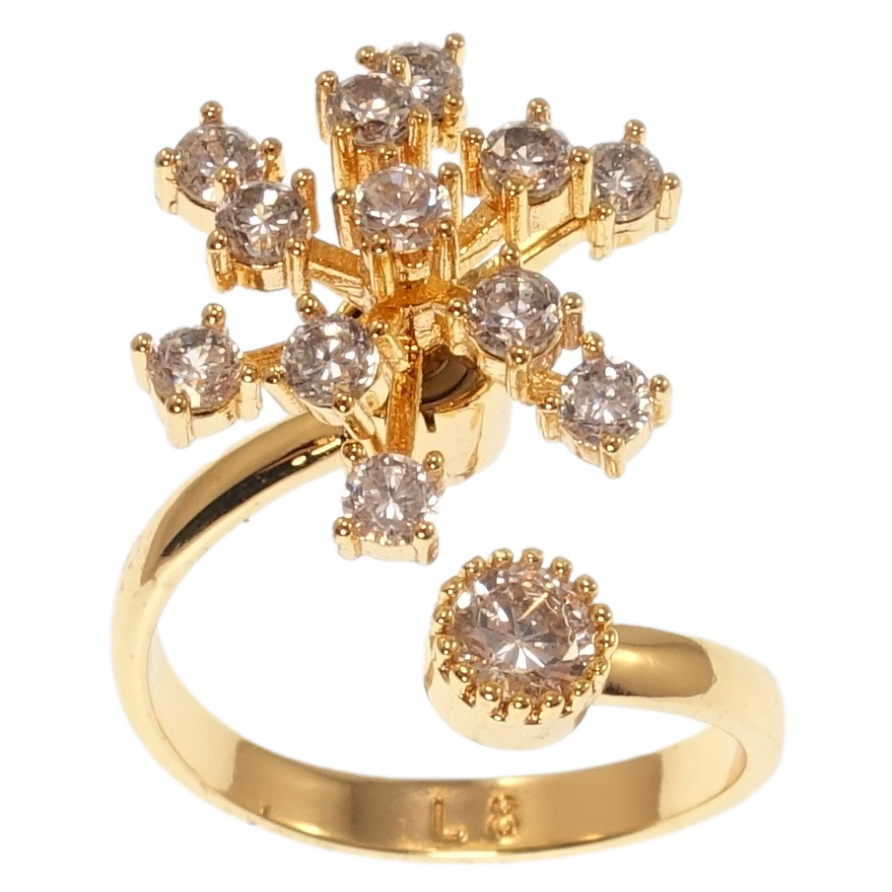 Каблучка Xuping Позолота 18K Сніжинка, що обертається фото №1