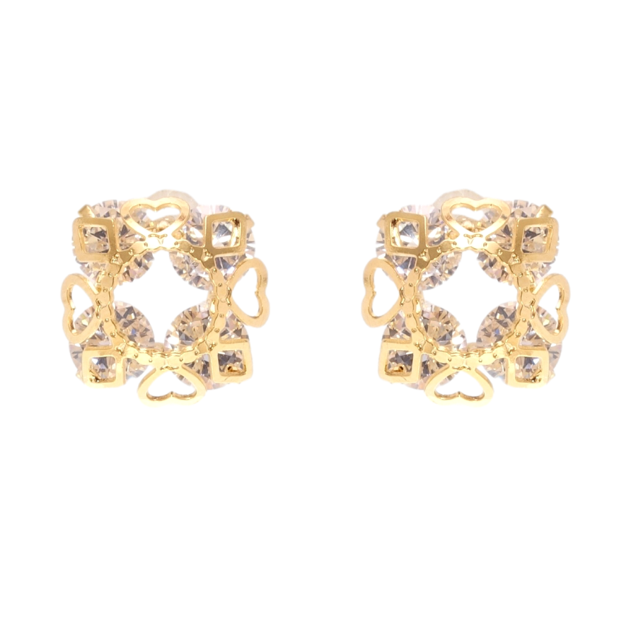 Сережки Xuping Позолота 18K пусети Кристали з накладкою фото №1