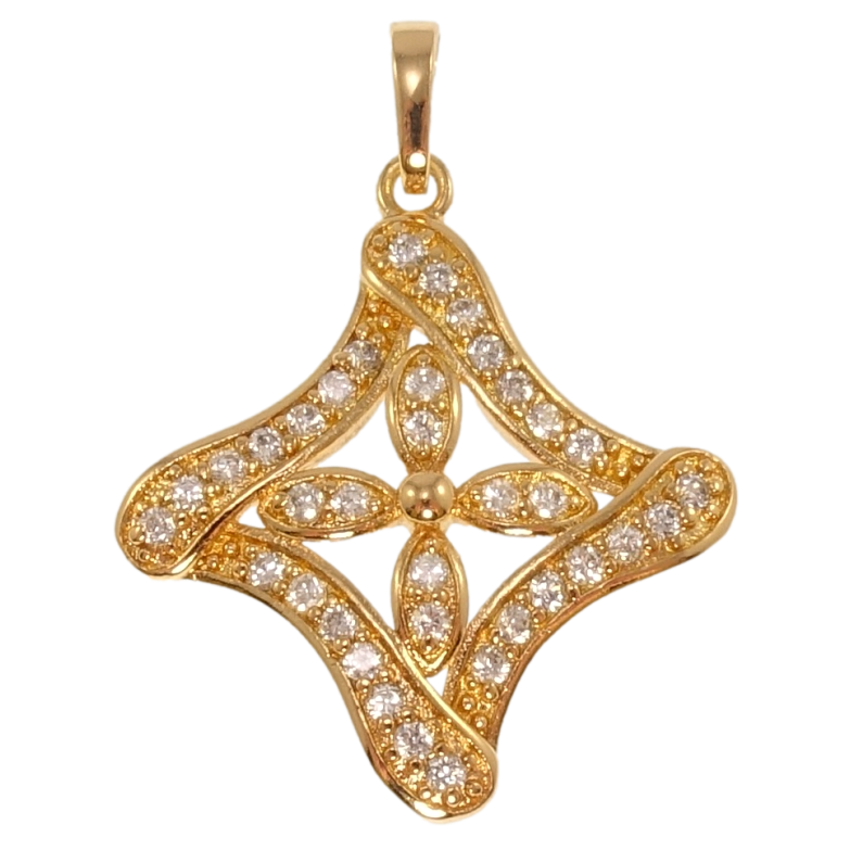 Кулон Xuping Позолота 18K Квітковий орнамент з цирконієм для ланцюжка до 5мм фото №1 Кулон Xuping Позолота 18K Квітковий орнамент з цирконієм для ланцюжка до 5мм фото №1