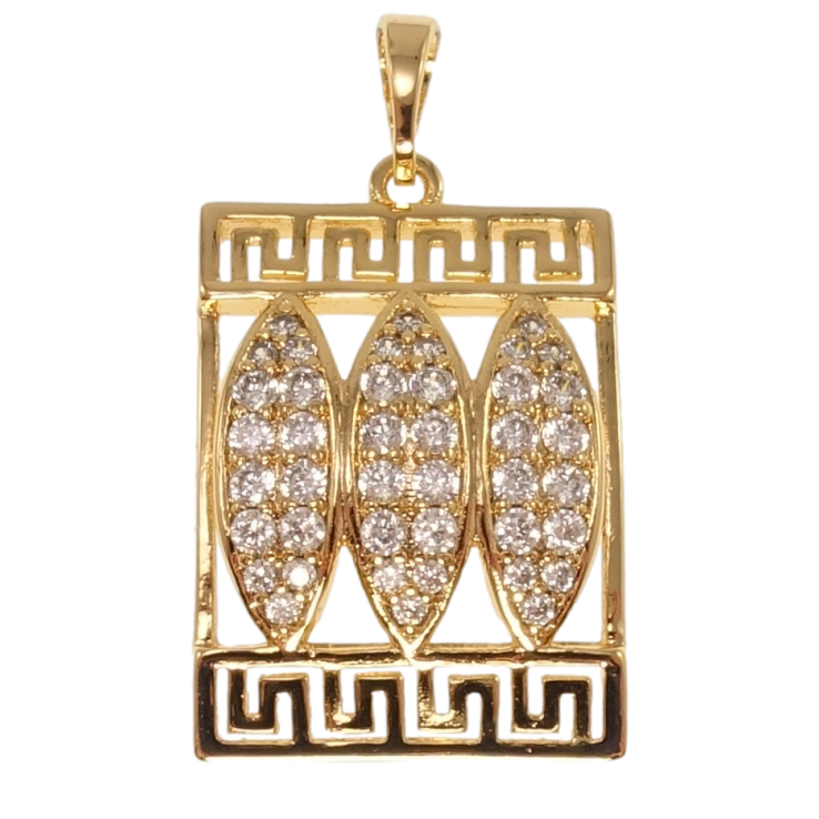 Кулон Xuping Позолота 18K Меандровый орнамент с цирконием для цепочки до 5мм фото №10