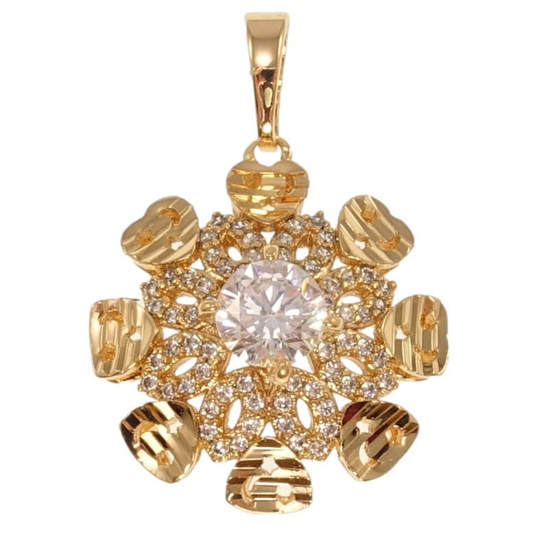 Кулон Xuping Позолота 18K Декоративный цветок с цирконием для цепочки до 5мм фото №1 Кулон Xuping Позолота 18K Декоративный цветок с цирконием для цепочки до 5мм фото №1