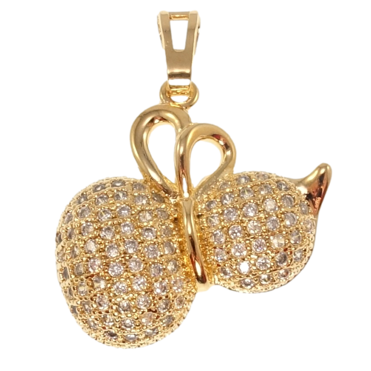 Кулон Xuping Позолота 18K Бант інкрустація цирконієм для ланцюжка до 5мм фото №10 Кулон Xuping Позолота 18K Бант інкрустація цирконієм для ланцюжка до 5мм фото №10