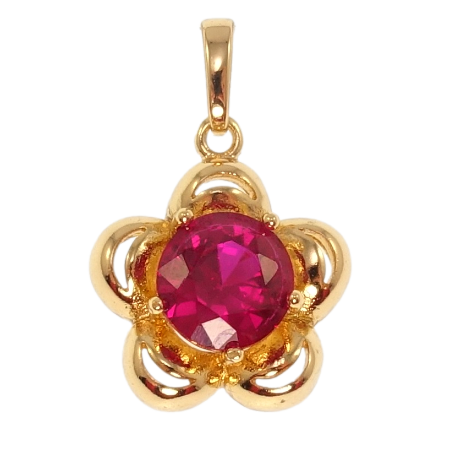 Кулон Xuping Позолота 18K Цветочек розовый фианит для цепочки до 5мм фото №1