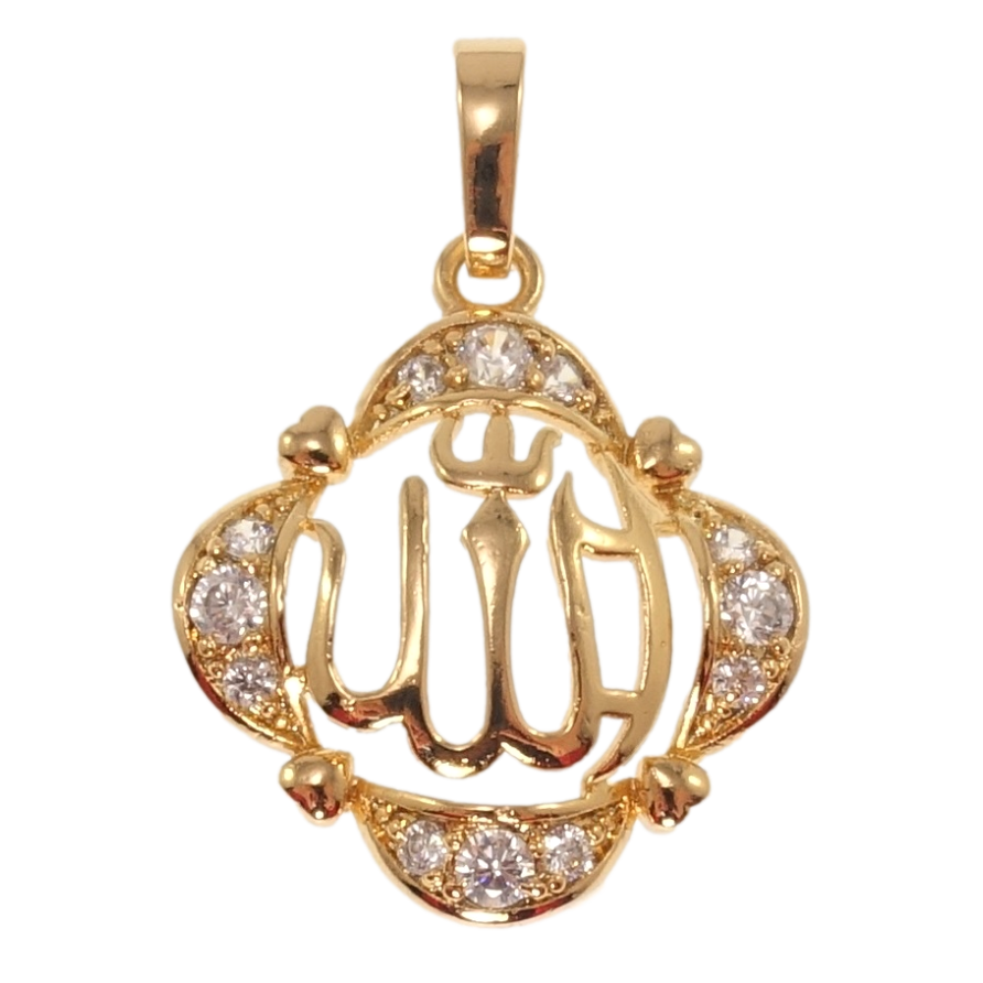 Кулон Xuping Позолота 18K Надпись Аллах для цепочки до 6мм фото №1