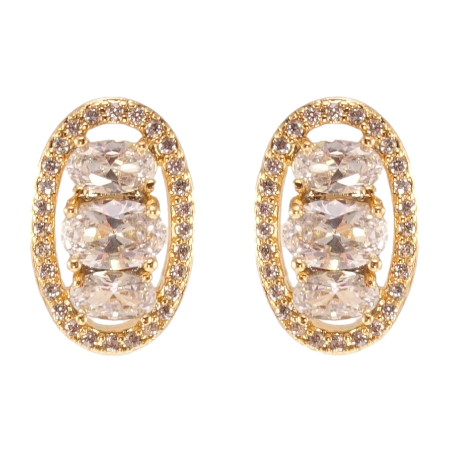 Серьги Xuping Позолота 18K пусеты Инкрустация цирконием фото №1