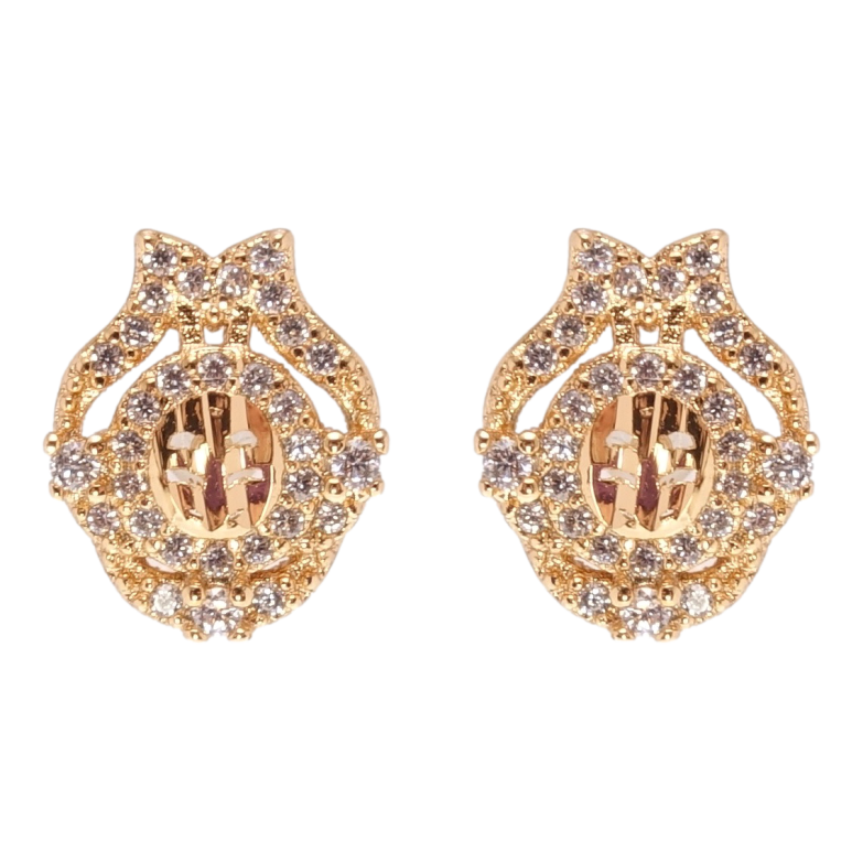 Серьги Xuping Позолота 18K пусеты Инкрустация цирконием фото №5