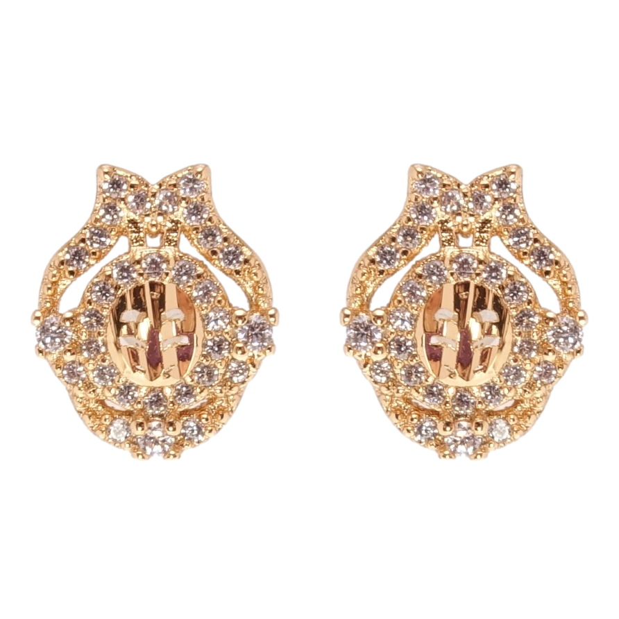 Серьги Xuping Позолота 18K пусеты Инкрустация цирконием фото №1