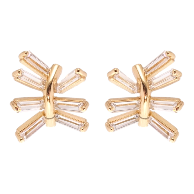 Серьги Xuping Позолота 18K пусеты Инкрустация цирконием фото №2