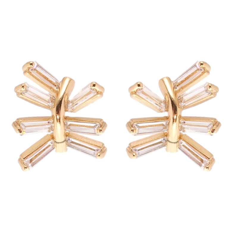 Серьги Xuping Позолота 18K пусеты Инкрустация цирконием фото №2