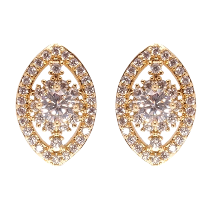 Серьги Xuping Позолота 18K пусеты Инкрустация цирконием фото №8