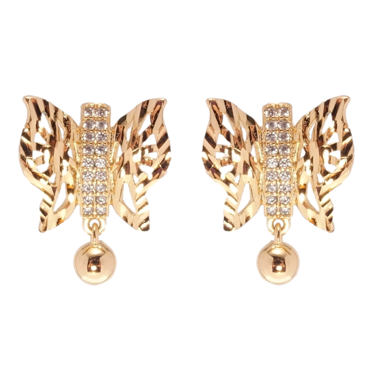 Серьги Xuping Позолота 18K пусеты Бабочки фото №4