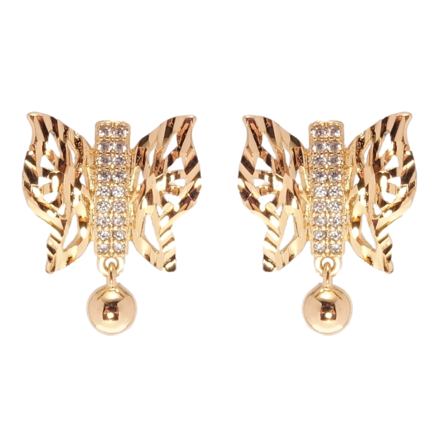 Серьги Xuping Позолота 18K пусеты Бабочки фото №1