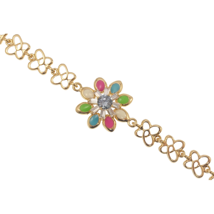 Браслет Xuping Позолота 18K Метелики та квітка з кольоровою емаллю довжина з дод. замком 17,20см х 8мм фото №9