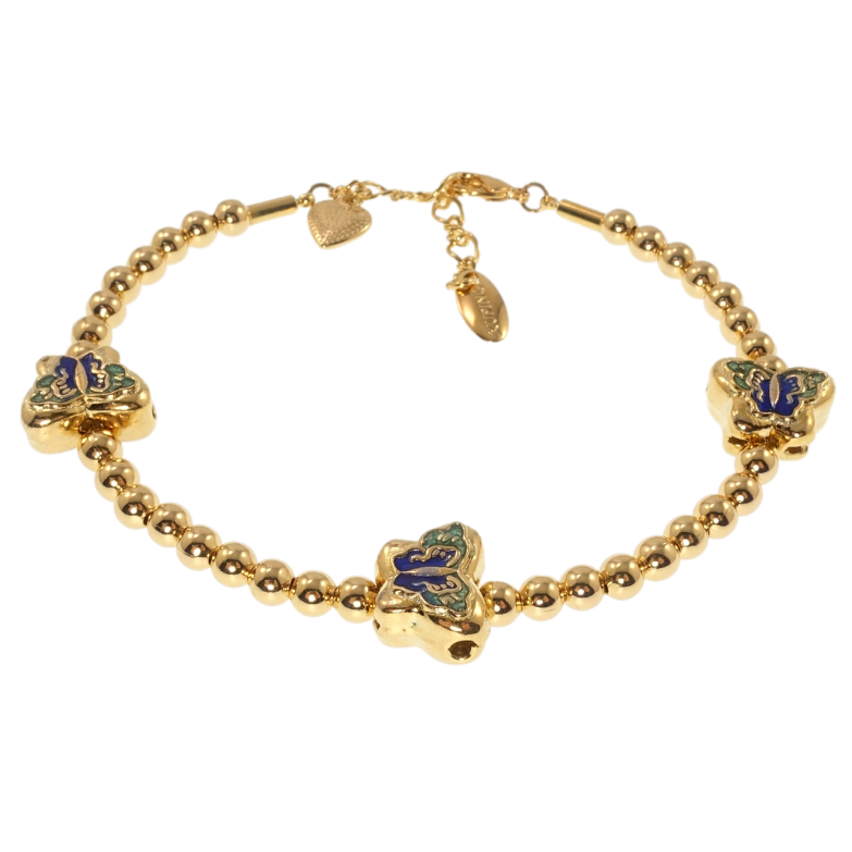 Браслет Xuping Позолота 18K Метелики довжина з дод. ланцюжком 18,5-22см х 4мм фото №1