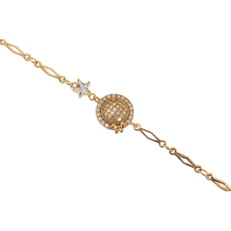 Браслет Xuping Позолота 18K Круглая вставка с звездой и бабочкой длина 17см х 3мм фото №16 Браслет Xuping Позолота 18K Круглая вставка с звездой и бабочкой длина 17см х 3мм фото №16