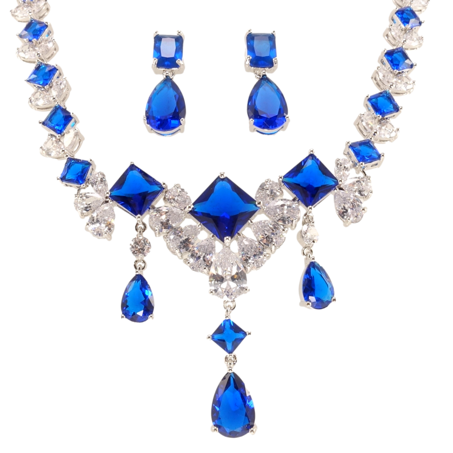 Набір Xuping Родій Сережки Кольє Кристальна розкіш розмір 40см х 7-9мм фото №1