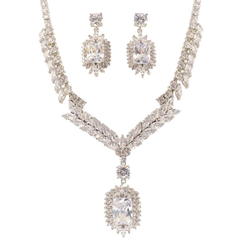 Набор Xuping Родий Серьги Колье Элегантность размер 43,5см х 3мм фото №2 Набор Xuping Родий Серьги Колье Элегантность размер 43,5см х 3мм фото №2