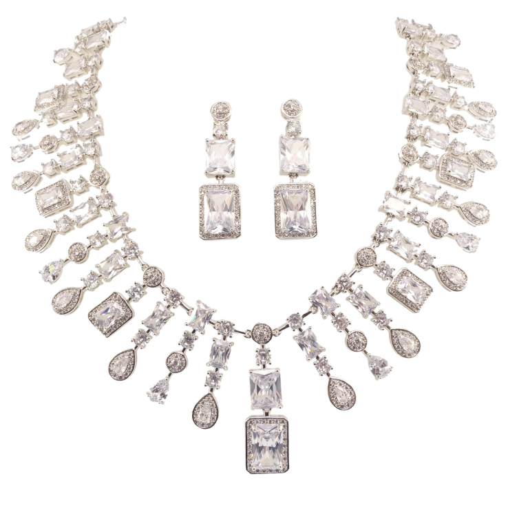 Набір Xuping Родій Сережки Кольє Розкіш фіанітів розмір 41см х 12-39мм фото №18