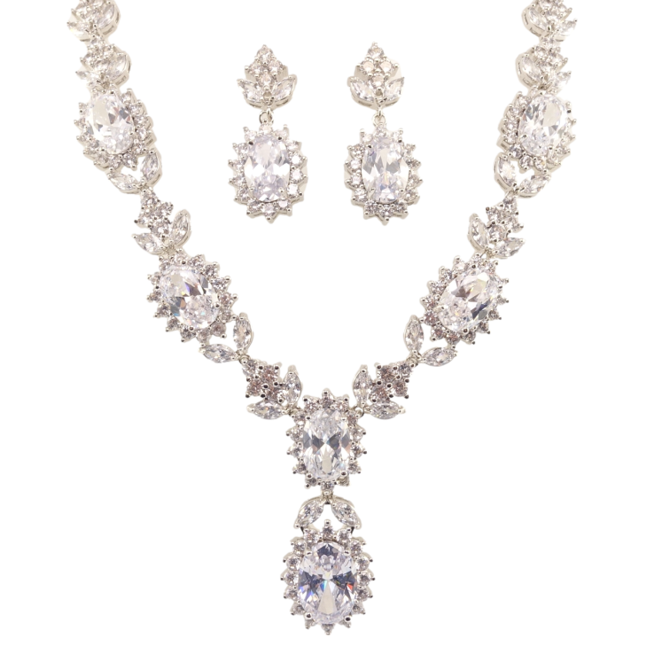 Набір Xuping Родій Сережки Кольє Кристальний блиск розмір 44см х 10мм фото №19