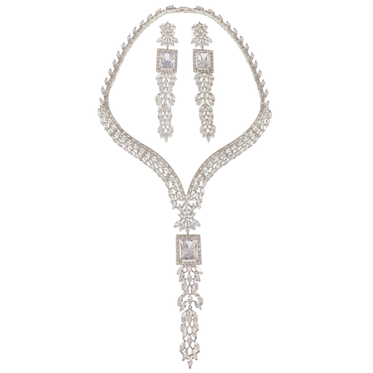 Набір Xuping Родій Сережки Кольє Композиція з фіанітів розмір 42см х 7-11мм фото №25