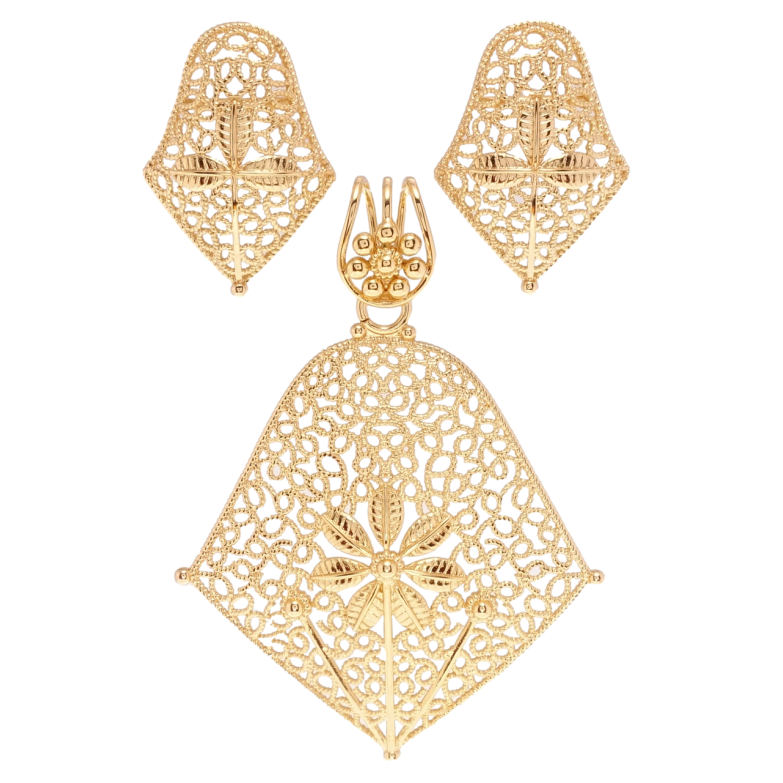 Набір Xuping Позолота 18K Сережки Кулон Різний ажурний орнамент фото №1