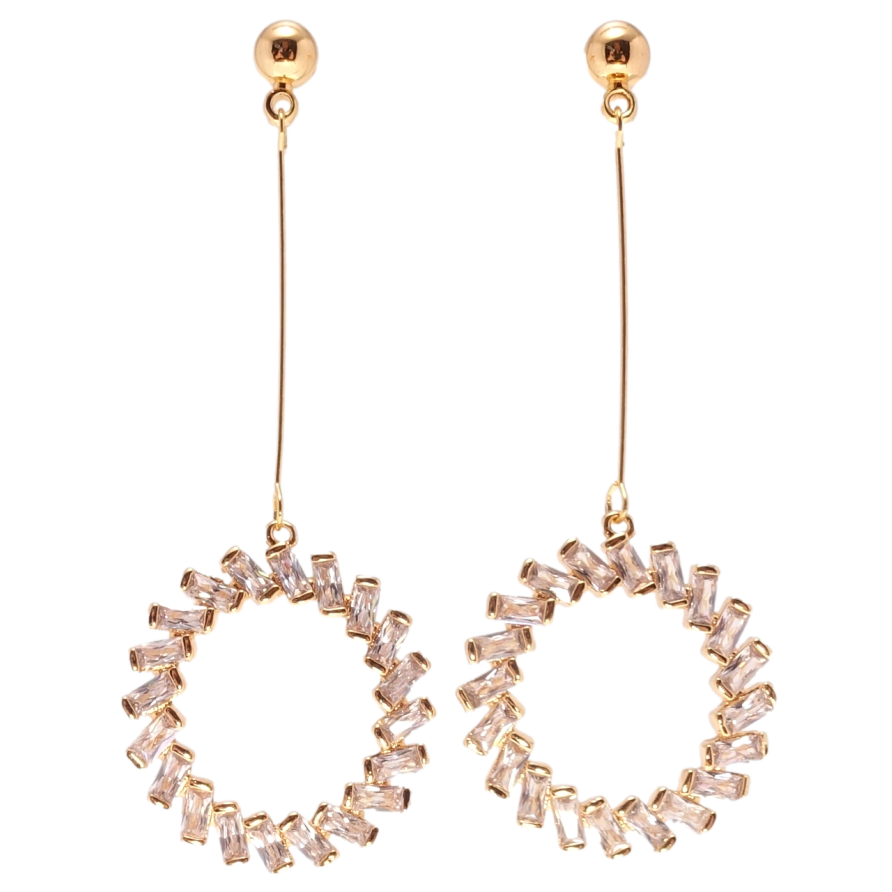 Сережки Xuping Позолота 18K пусети колечка з фіанітами. фото №1 Сережки Xuping Позолота 18K пусети колечка з фіанітами. фото №1