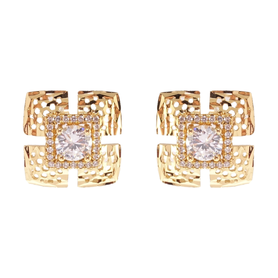 Сережки Xuping Позолота 18K пусети Квіточки 16х16мм фото №1 Сережки Xuping Позолота 18K пусети Квіточки 16х16мм фото №1