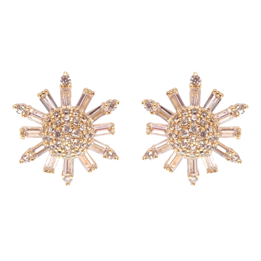 Сережки Xuping Позолота 18K пусети Кристальні зірки фото №1 Сережки Xuping Позолота 18K пусети Кристальні зірки фото №1