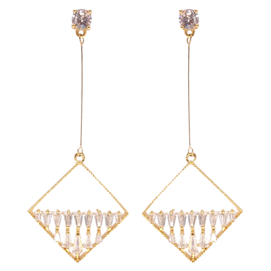 Серьги Xuping Позолота 18K пусеты Подвески с фианитами фото №1 Серьги Xuping Позолота 18K пусеты Подвески с фианитами фото №1