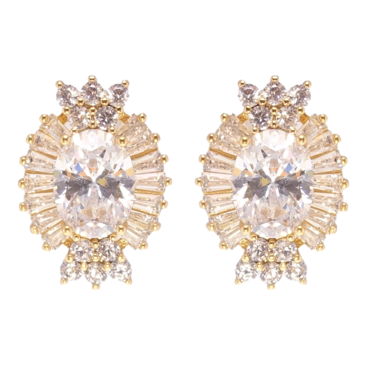 Серьги Xuping Позолота 18K пусеты Инкрустация цирконием фото №3